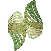 RUOFFETA Raffia Wing Cuff Bracelet for Women, Colorful Angel Wing Bangle Wide Chunky Wrist Cuff Bracelet