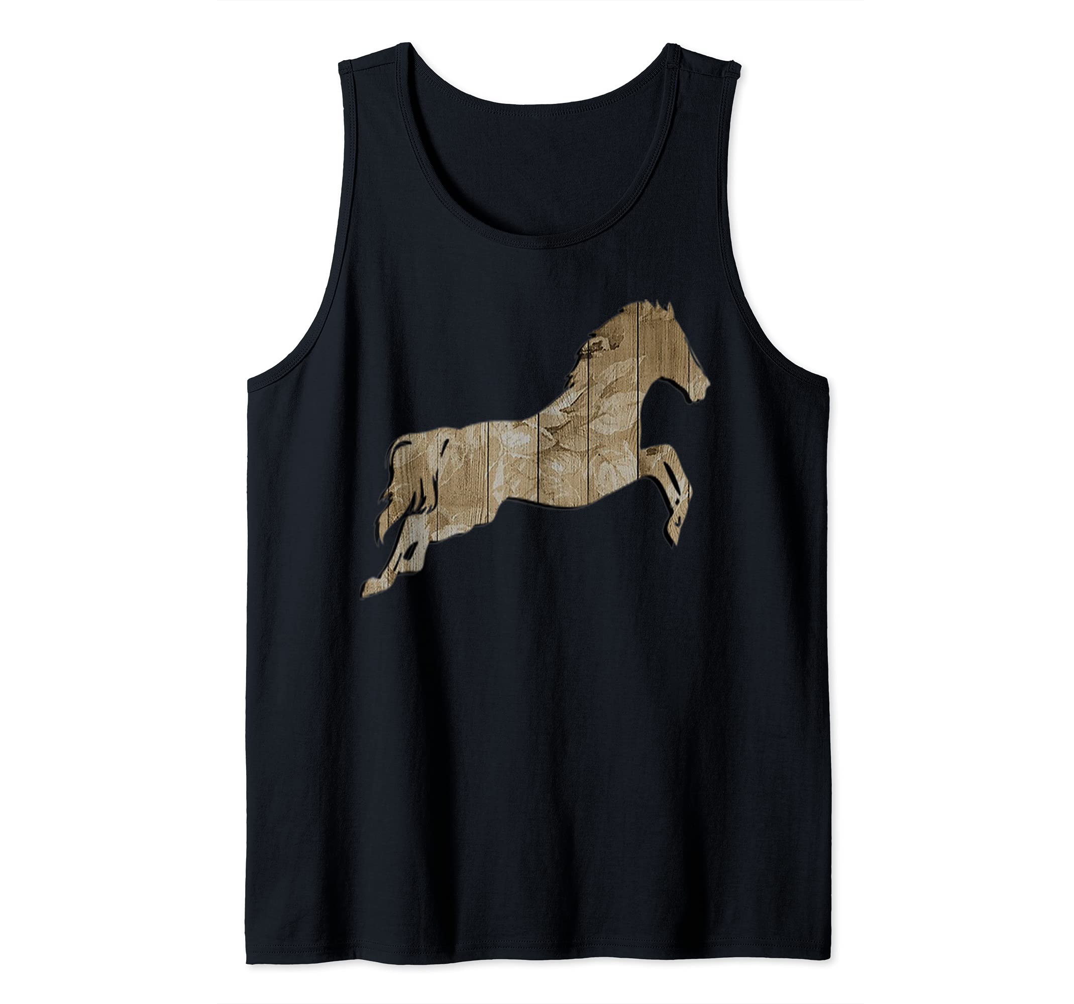 Horses & Flowers, Rustic Western Silhouettes Horse Tank Top