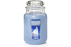 Yankee Candle Life’s A Breeze Scented, Classic 22oz Large Jar Single Wick Candle, Over 110 Hours of Burn Time