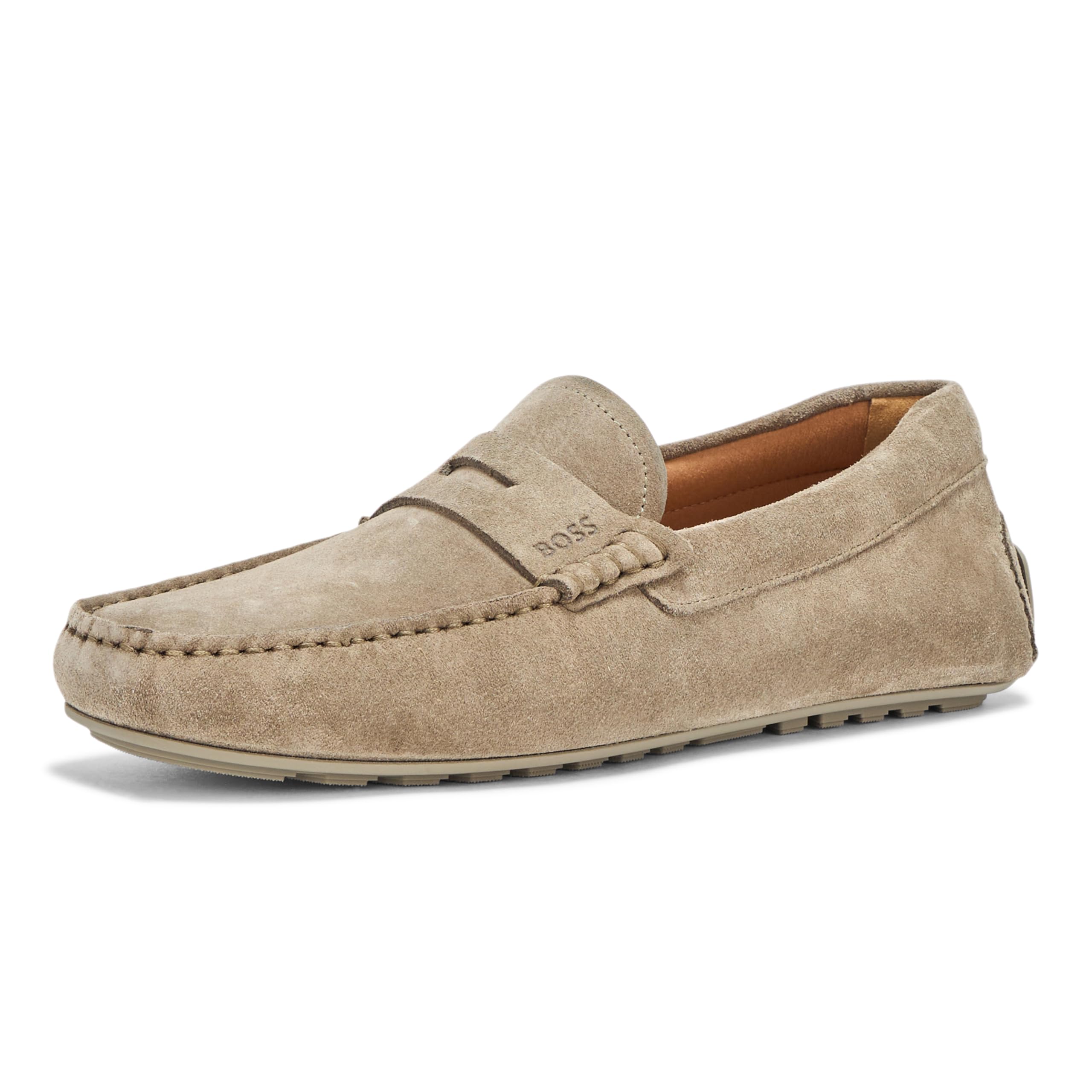 BOSS Suede Penny Loafer Moccasins Garden Moss 10
