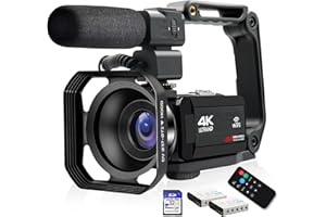 4K Video Camera Camcorder, lovpo 48MP UHD IR Night Vision WiFi Vlogging Camera for YouTube, 18X Zoom 3" Touch Screen Digital Camera Recorder with SD card, Mic,Stabilizer,Lens Hood, Remote, 2 Batteries