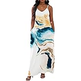 vunahzma Womens Casual Fashion Sleeveless Plus Size Loose Long Sexy Maxi Dress with Pockets