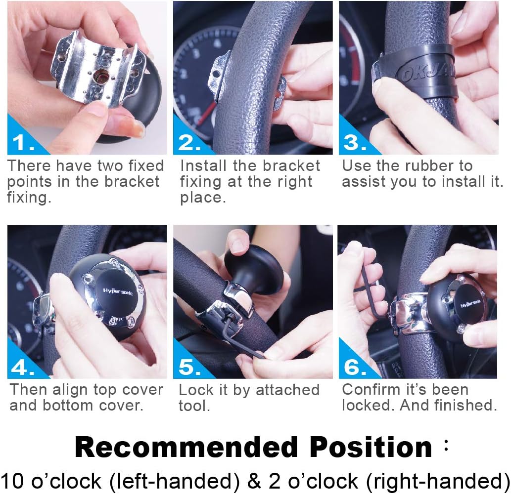Hypersonic Car Power Handle Spinner Steering Wheel Knob in: Automotive