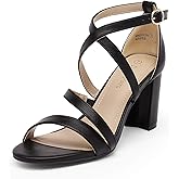 DREAM PAIRS Women’s Ankle Strap Dress Pump Low Chunky Heel Sandals