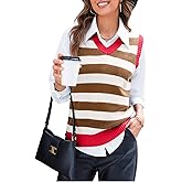 EVALESS Sweater Vest Women V Neck Knit Sleeveless Tunic Tank Tops Casual Pullover Sweater Spring Trendy 2026 Outfits