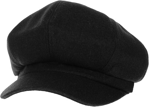 black felt flat cap