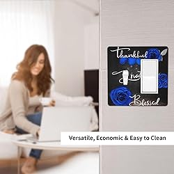 Spshian Light Switch Cover Blue Rose Thankful