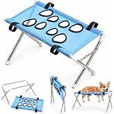 ByCallMax Pet Bathing Hammock for Dogs, 8-Hole Grooming Harness with Stand for Bathing and Grooming, Nail Trimming and Ear Cleaning (Blue)