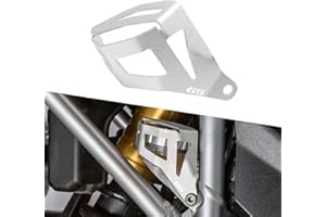 SOPINEKO Motorcycle Rear Brake Pump Fluid Tank Oil Cup Reservoir Guard Cover Protector for R1200GS R1250GS R 1200 1250 GS ADV GS LC (Silver)