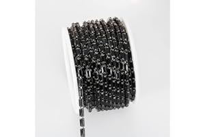 YoungJewl 2 Yards Zircon Crystal Floating Rhinestones Trim Close Chain Rectangle Beaded Trim for Sewing Craft DIY Decoration（2.5X5MM Black）
