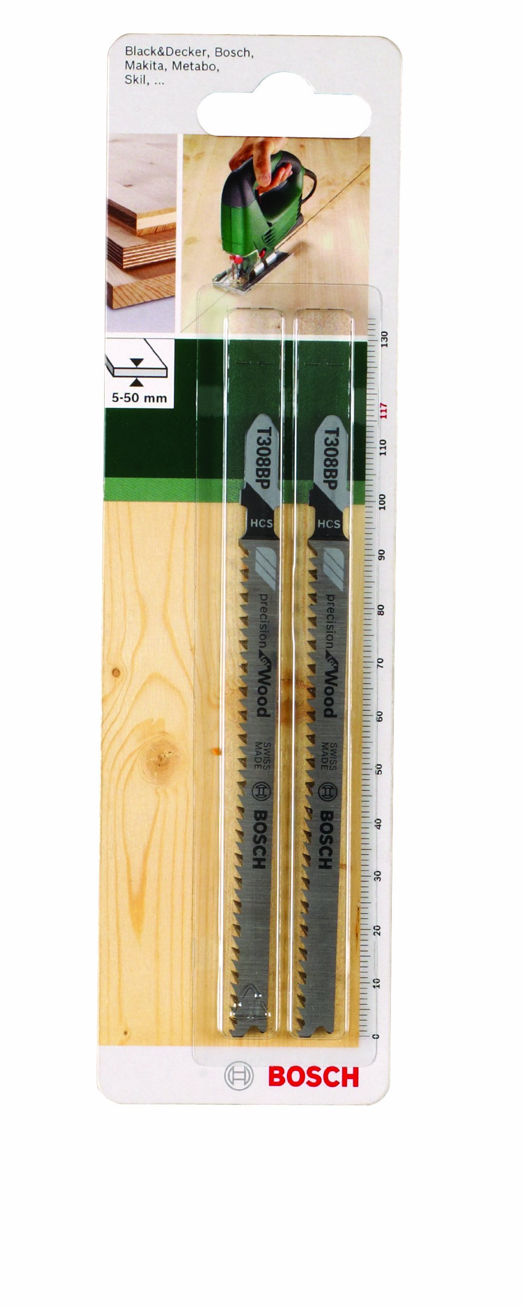 Bosch 2609256794 Set of 2 Jigsaw Blades to Replace T308BP