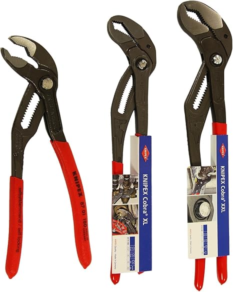Knipex 8701 Pince Multiprise Cobra Pince Cle Sanitaire Tuyau Pince Plombier Pompe A Eau 3 Pieces Set Pince Cle 180 400 560 Mm Xl 8701 180 400 560 Amazon Fr Auto Et Moto