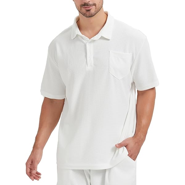 CAMNOW Men's Short Sleeve Polo Shirts Lightweight Golf