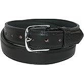 Boston Leather Men's Big & Tall 1.25 Inch Wide Bison Leather Belt, 48, Black