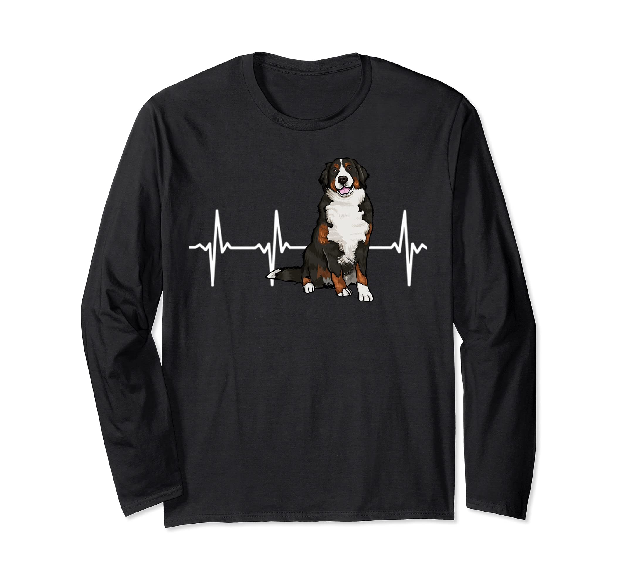 Bernese Mountain Dog Heartbeat Dog Lover Long Sleeve T-Shirt
