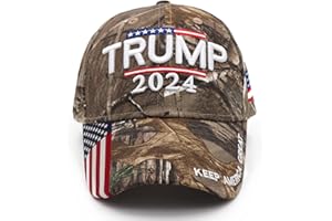 XYWLWOER Trump 2024 Hat Donald Trump Hat 2024 MAGA Keep America Great Hat Camo USA Embroidered Adjustable Baseball Cap