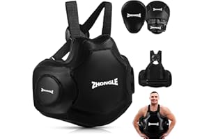 Professional Chest Guard Vest - Thickened EVA Protection for Boxing, Taekwondo, Muay Thai | Adjustable Strap (18.8x33 inch) S