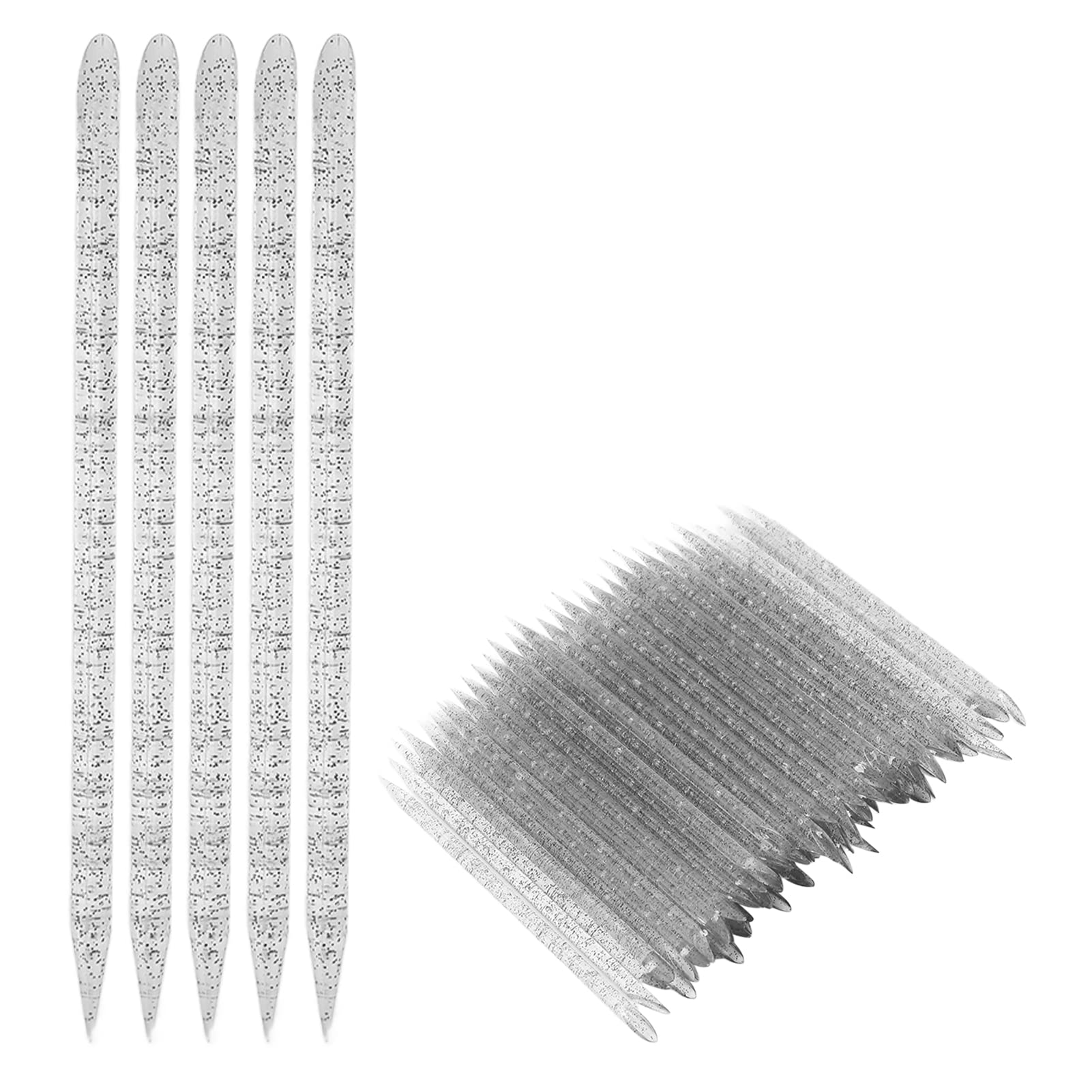 100pcs Nail Care Cuticle Pusher Dead Skin Removal Sticks, Plastic Manicure Pedicure Cleaning Tool with Pointed and Beveled Tips, for Nail Artists and DIY Nail Care (Black)
