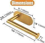HITSLAM Gold Brushed Brass Toilet Roll Holder Self Adhesive 304 Stainless Steel view 5