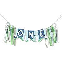 Blue First Birthday Highchair Banner