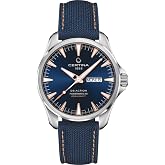 Certina, Mens, DS Action Day-Date Powermatic 80, Stainless Steel, Swiss Automatic, Watch, Blue, Plastic, 20, (C0324301804101)