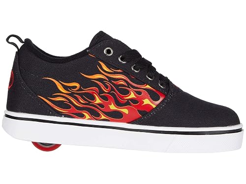 Heelys Pro 20 Boys' Shoes - Black/Red Flames, Low Profile Wheels, ABEC 5 Bearings, Lace-Up Canvas - View #11