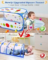 MAIKEHIGH Kids Play Tent and Tunnel 3 in 1 Pop Up Ball Pit Indoor Outdoor view 2