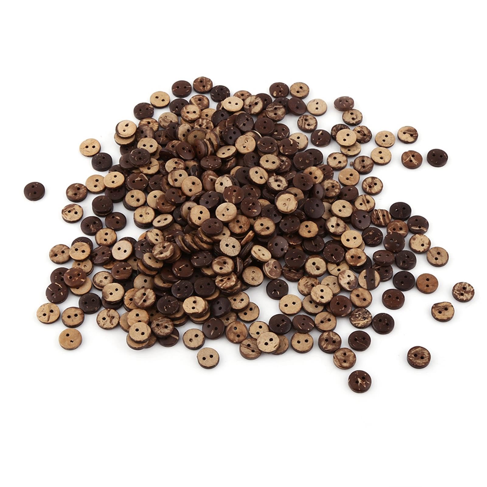 400Pcs Sewing Buttons, Brown Round Craft Buttons with 2 Holes for DIY Sewing, Scrapbooking and Decor Accessories 10mm