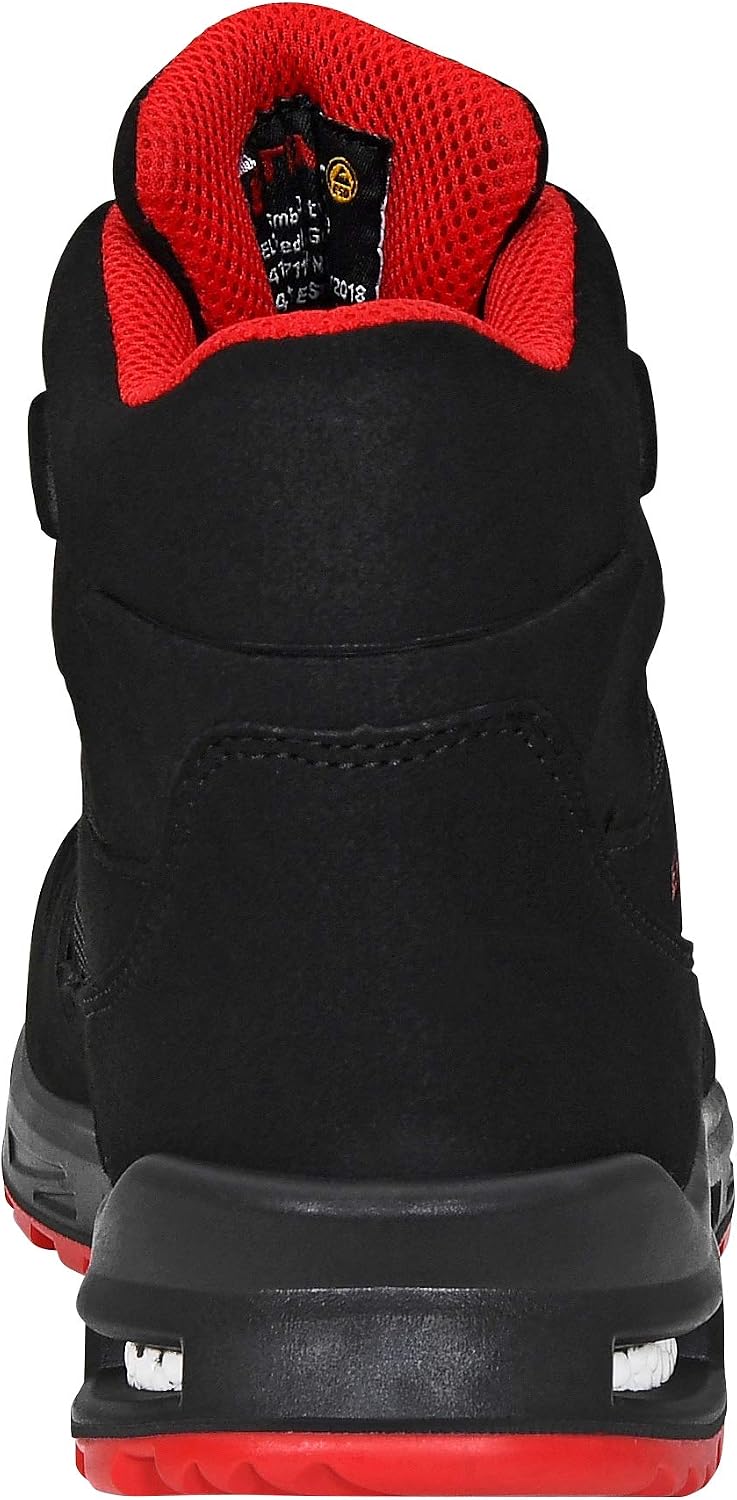 ELTEN Lakers XXT Mid ESD S1P Women Men Safety Shoes Sporty Lightweight Black/Red Plastic Cap Safety Half Boots - Image 4
