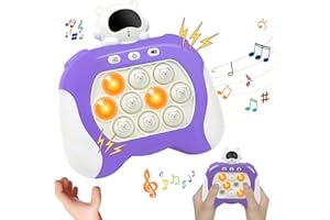 FAWAIKTU Fast Push Bubble Game for Kids, Light up Pop Fidget Toys Handheld Pop It Game Controller with 4 Modes Push Game Puzzle Game Machine Stress Relief Toy Fidget Game for Boys Girls Teen(Purple)
