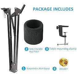 MXL 770 990 Microphone Stand with Pop Filter - Mic