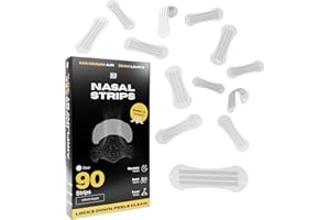 Skin Grip Nasal Strips for Snoring & Breathing – Instant Relief from Nasal Congestion, Drug-Free Snore Strips, All-Day Hold – Sleep Better, Exercise Stronger, Travel Confidently – 90-Day Supply, Clear