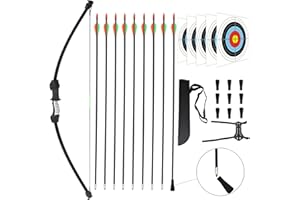 AUVIM 45" Bow and Arrow Set for Youth Kids Junior Beginner Bow Gift Outdoor Archery Set 18 Lb for Teen Outdoor Sports