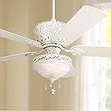 52 Casa Deville Shabby Chic Ceiling Fan Antique Rubbed White For