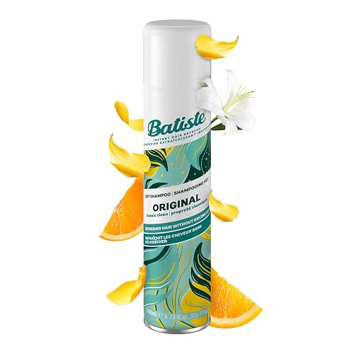 Batiste Dry Shampoo Spray Original, Instantly Refresh Hair, Absorbs Oil & Grease, Waterless Shampoo for Added Hair Texture and Volume, Paraben & Sulfate Free, 200ml