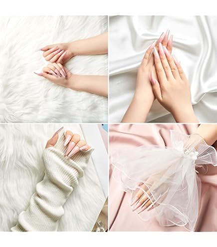 OLYCRAFT 6 Pezzi Kit Sfondo Per Foto Unghie – Tappetini, Tulle E Guanti Per Nail Art