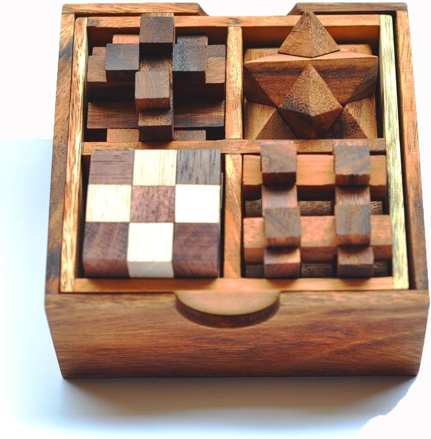 SiamCollection4 Puzzle Set , Games & Puzzles, Wooden Puzzle Box Set, Great