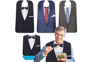 EpoBob Adult Bibs with Crumb Catcher, Washable and Adjustable Adult Bibs for Women Men Elderly Seniors