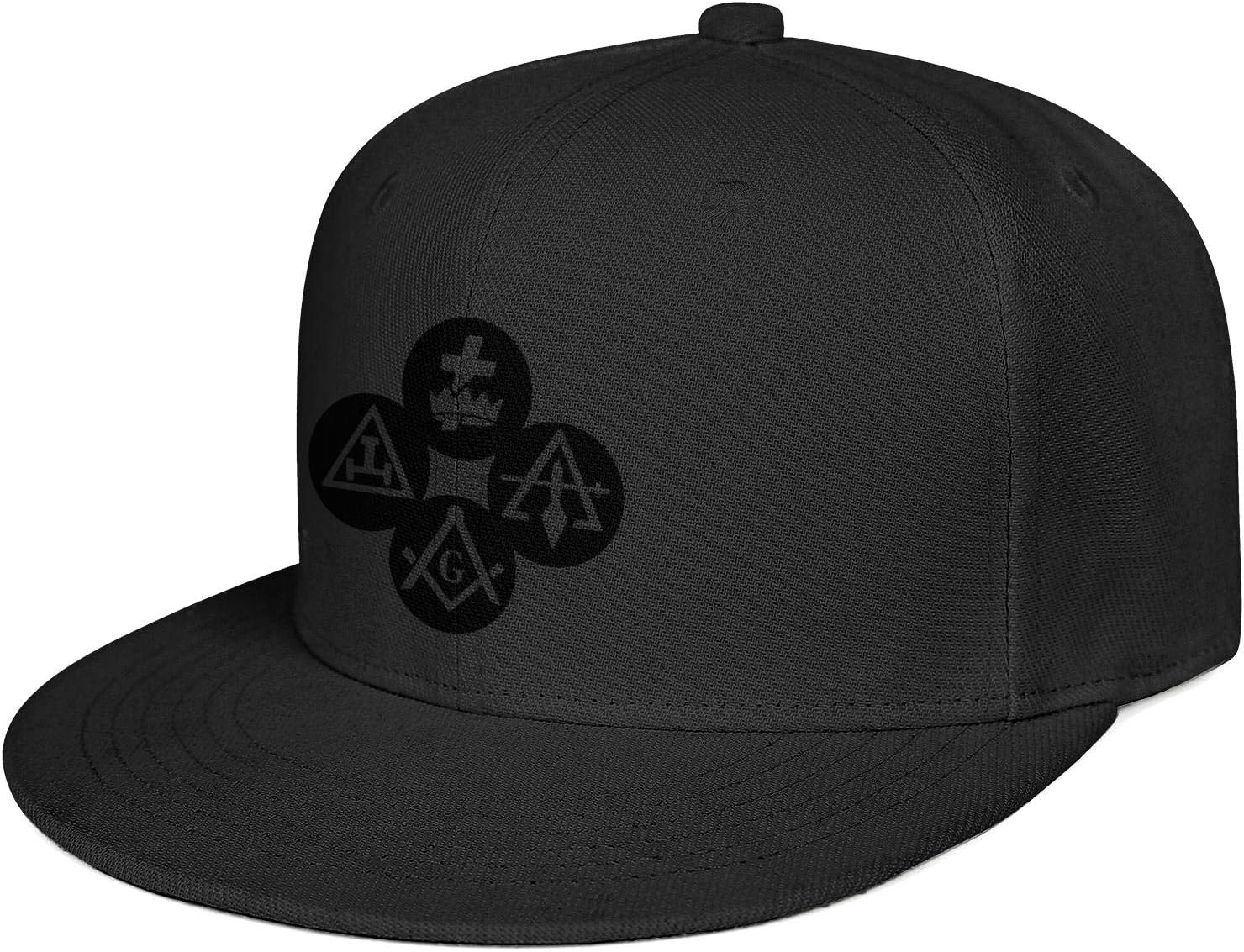 WENL Masonic Exchange York Rite Templar Royal Arch Printed Cool Flat Brim Baseball Hat Adjustable Dad Hat Unisex