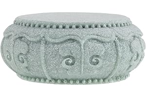 Sosoport Sandstone Vase Base Pedestal Stand 2.5" Circular Zen Stone Display Riser for Aquarium Statue