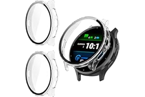 Kimiyaki 2 Pack for Garmin Venu 3S 41mm Screen Protector Case [Full Coverage], Hard PC Bumper All-Around Protective Accessories for Garmin Venu 3S Built-in Tempered Glass Film