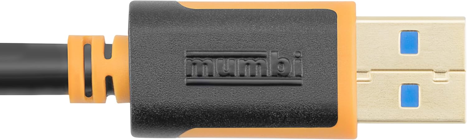 mumbi 1 m Dual Colour USB 3.0 Connection Cable USB-C Male to USB-A 3.0 Male Cable 100 cm, Vergoldete, 100cm - Image 5