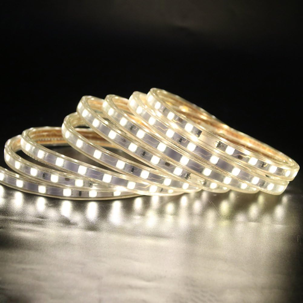 GQL 1m 5050 LED Strip Warm White with Switch (80cm Cable), Mains Powered SMD 60LEDs/m Commercial Rope Light - Image 4