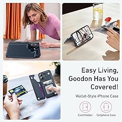 Goodon for iPhone 16 Plus Case Wallet - Flip Folio