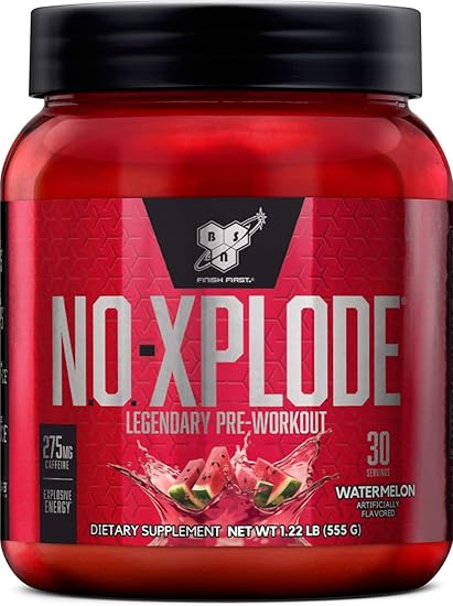 Amazon Com Bsn N O Xplode Pre Workout Supplement With Creatine Beta Alanine And Energy Flavor Watermelon 30 Servings Health Personal Care