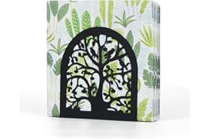 Napkin Holder Standing Paper Towel Holder for Table, Black Metal Tree & Bird Design Tabletop Paper Napkin Organizer for Home 