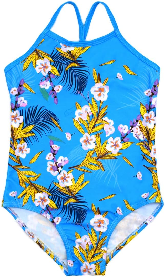 Girls Two Pieces Tankini Swimsuits Hawaiian Ruffle Swimwear Bathing Suit Set