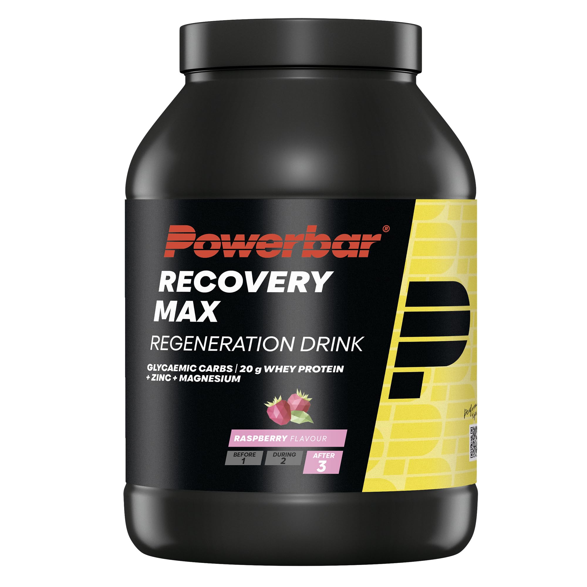 Powerbar - Recovery Max - Raspberry - 1144g - Regeneration Whey Drink with Carbohydrates - Magnesium - Zinc