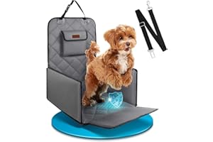 Cokiki Dog Car Seats for Small Dogs,Detachable Foldable Dog Booster Under 28lbs, Pet Cat Car Seat Travel Bed with Adjustable Straps and Storage Pockets (Grey)