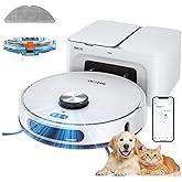 SHELIKI Robot Vacuum and Mop, 3-in-1 Robotic Vacuum Cleaner with 70-Day Self-Emptying Base, 360° LiDAR Navigation & Smart Mapping, 6000Pa Strong Suction for Pet Hair, Carpets & Hard Floors